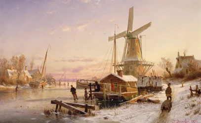 Scena zimowa z wiatrakiem, 1892